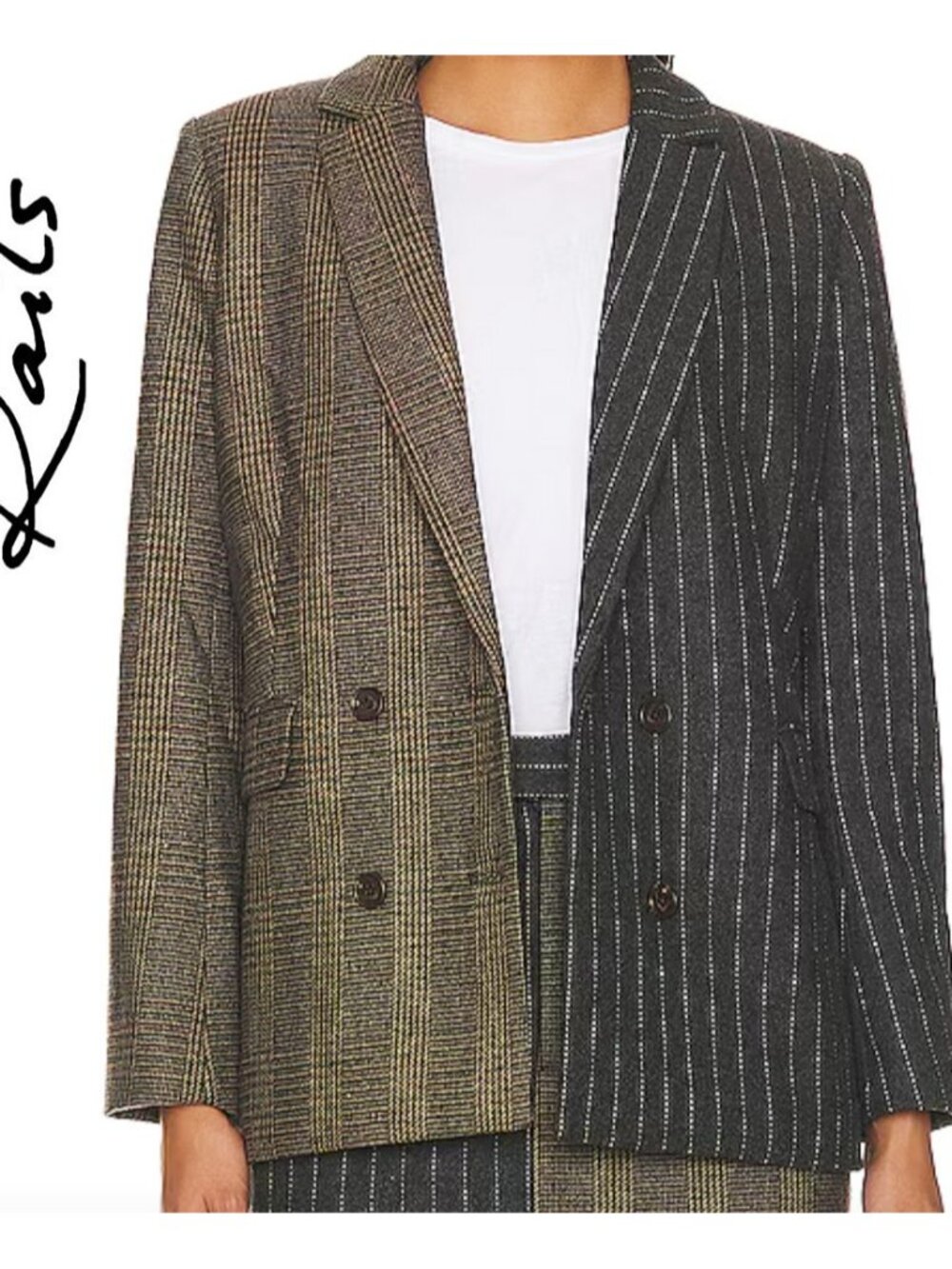 NWT!  $348 Rails Cody Mixed Media Pinstripe Plaid Mix Wool Blend Blazer Small S